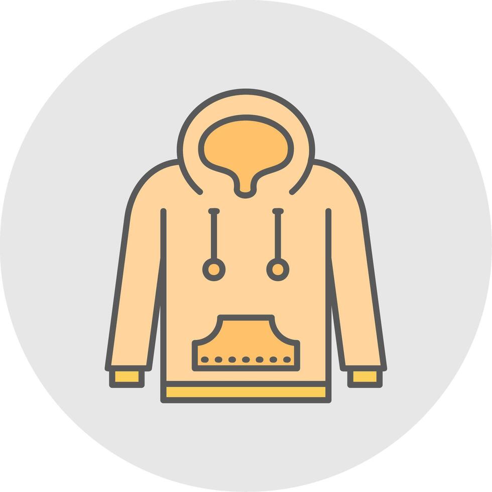 Hoodie Line Filled Light Circle Icon vector
