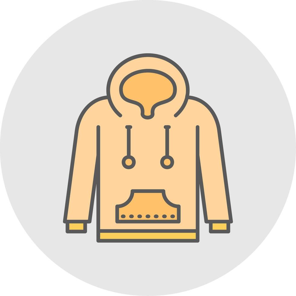 Hoodie Line Filled Light Circle Icon vector