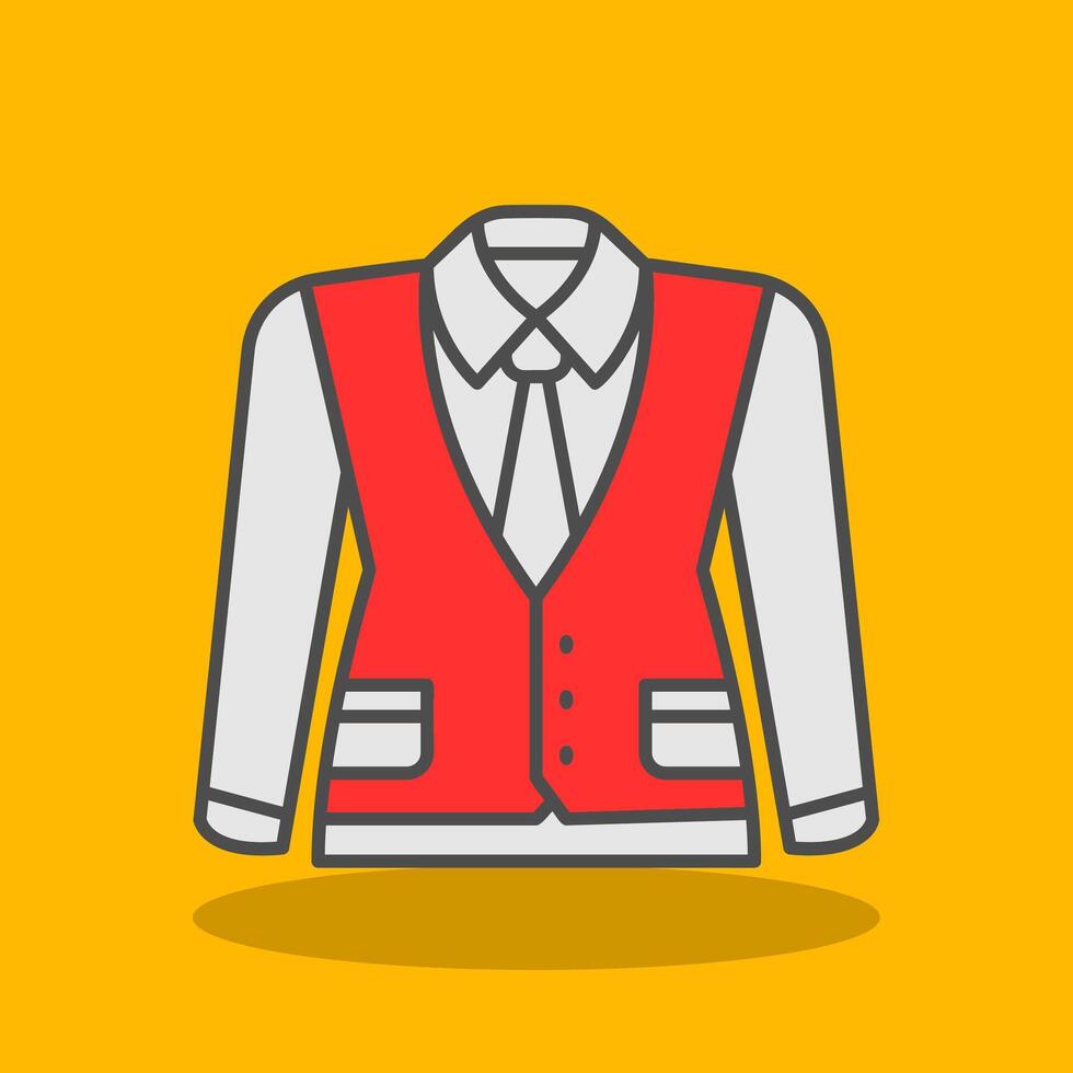 Waistcoat Filled Shadow Icon vector