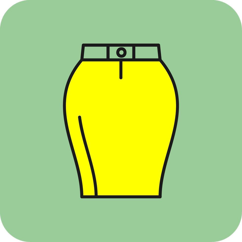 Skirts Filled Yellow Icon vector