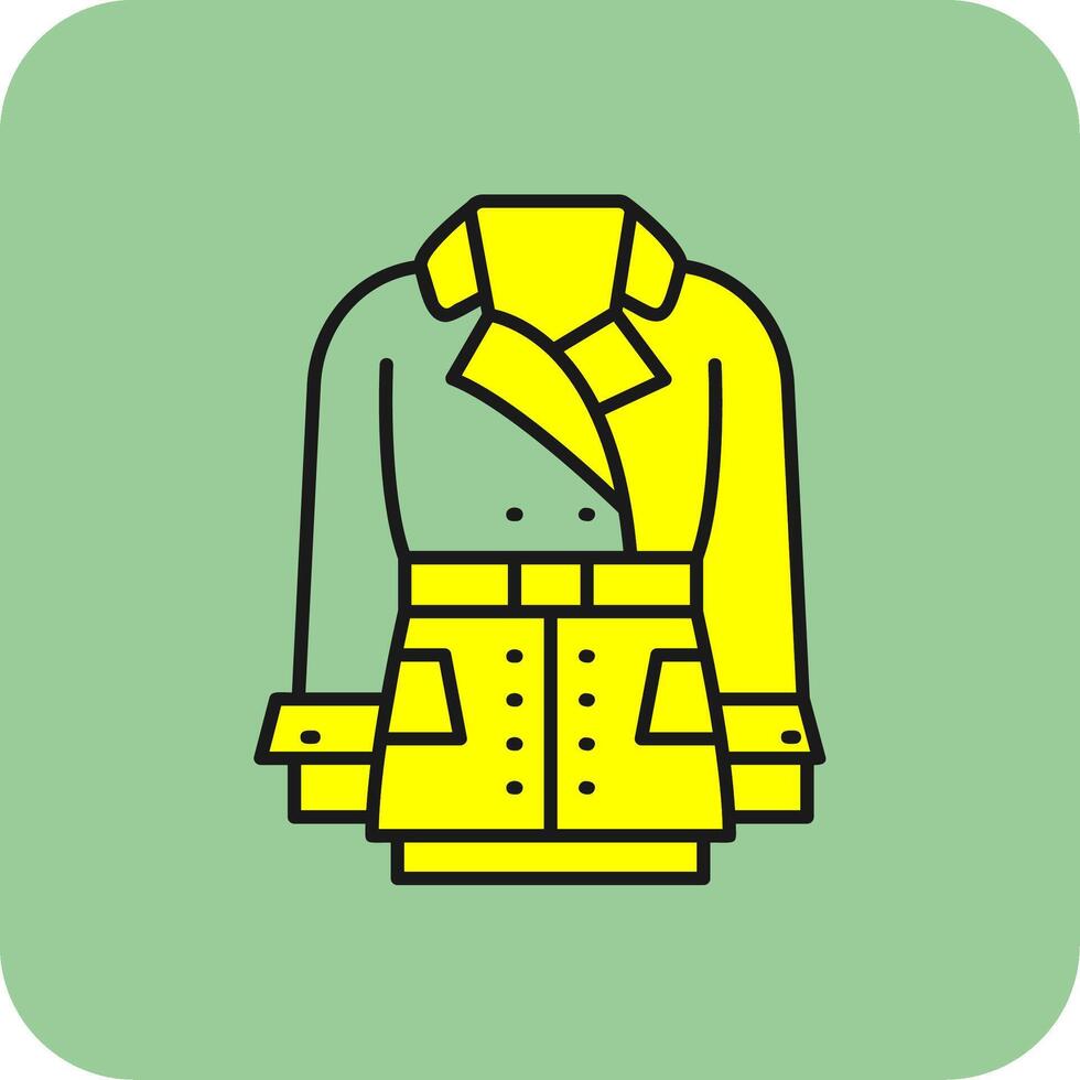 Coat Filled Yellow Icon vector