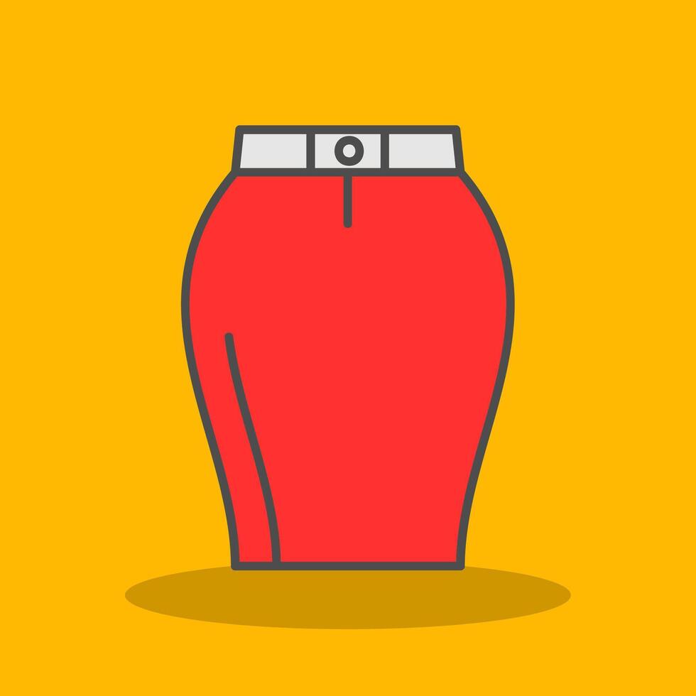 Skirts Filled Shadow Icon vector
