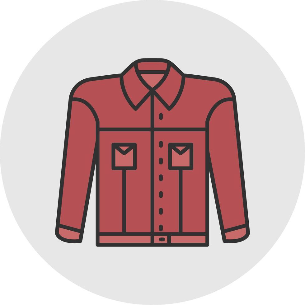 chaqueta línea lleno ligero circulo icono vector