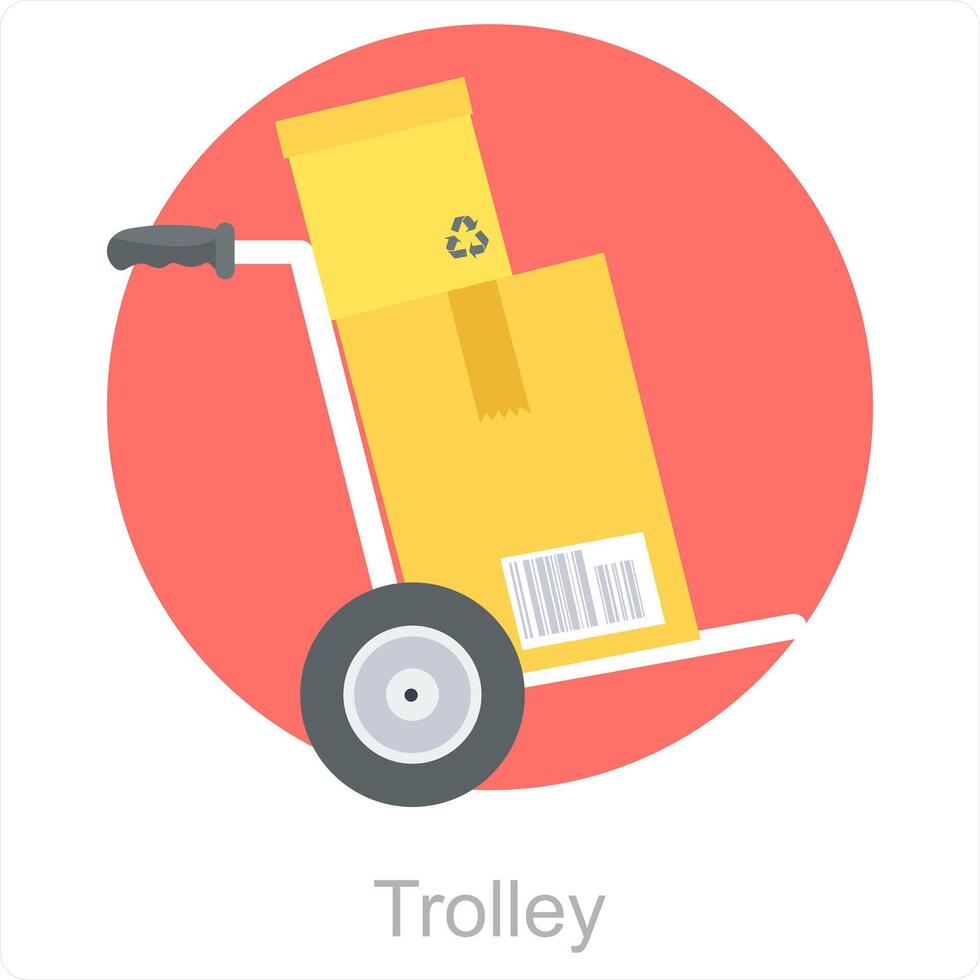 Trolley and delivery icon concept vector
