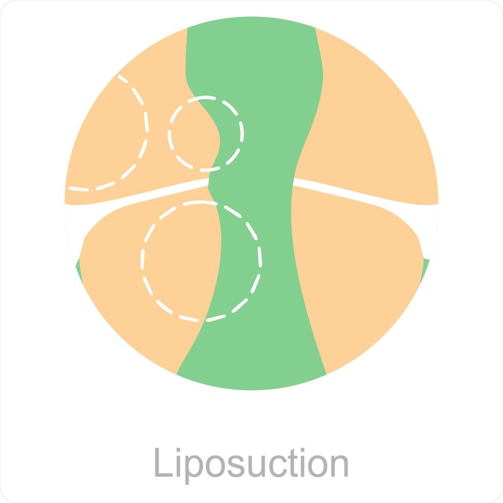 Liposuction and anatomy icon concept vector