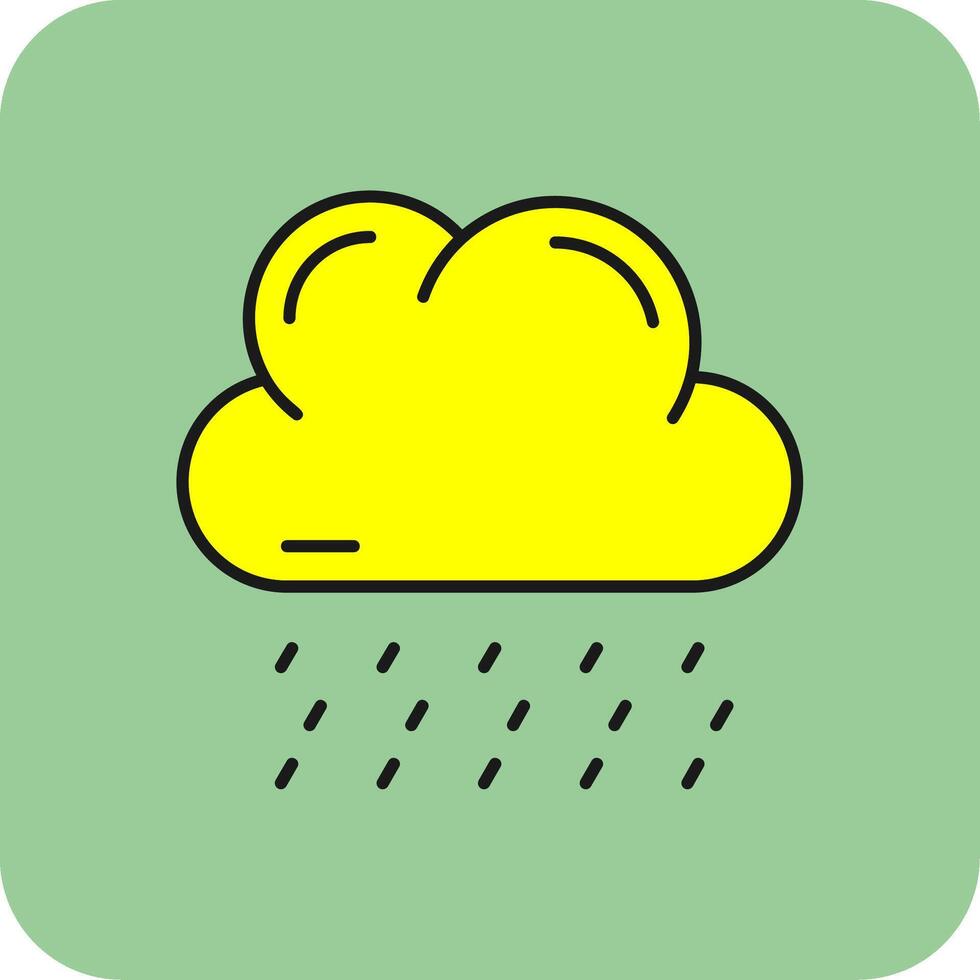 Rainy Filled Yellow Icon vector