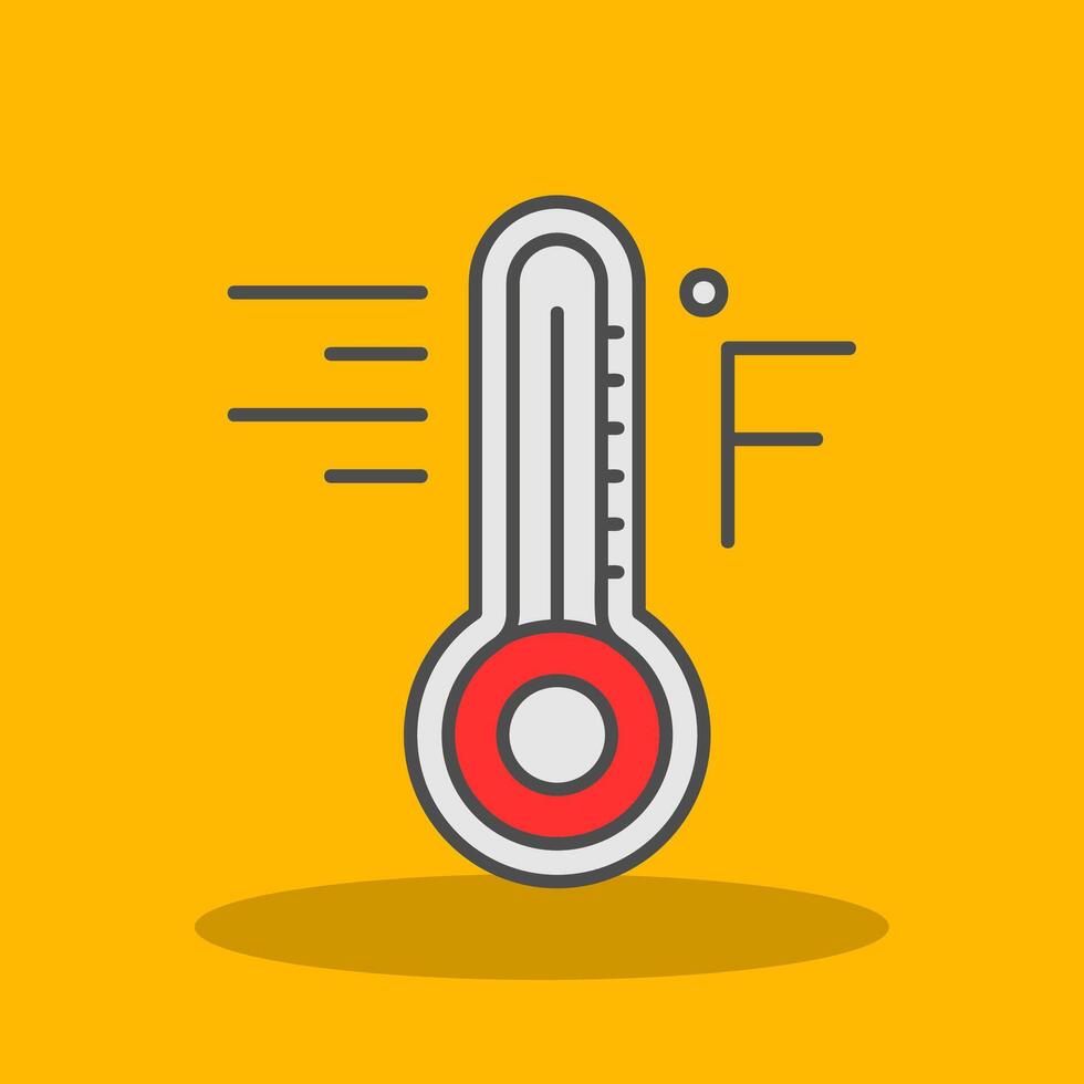 Fahrenheit Filled Shadow Icon vector