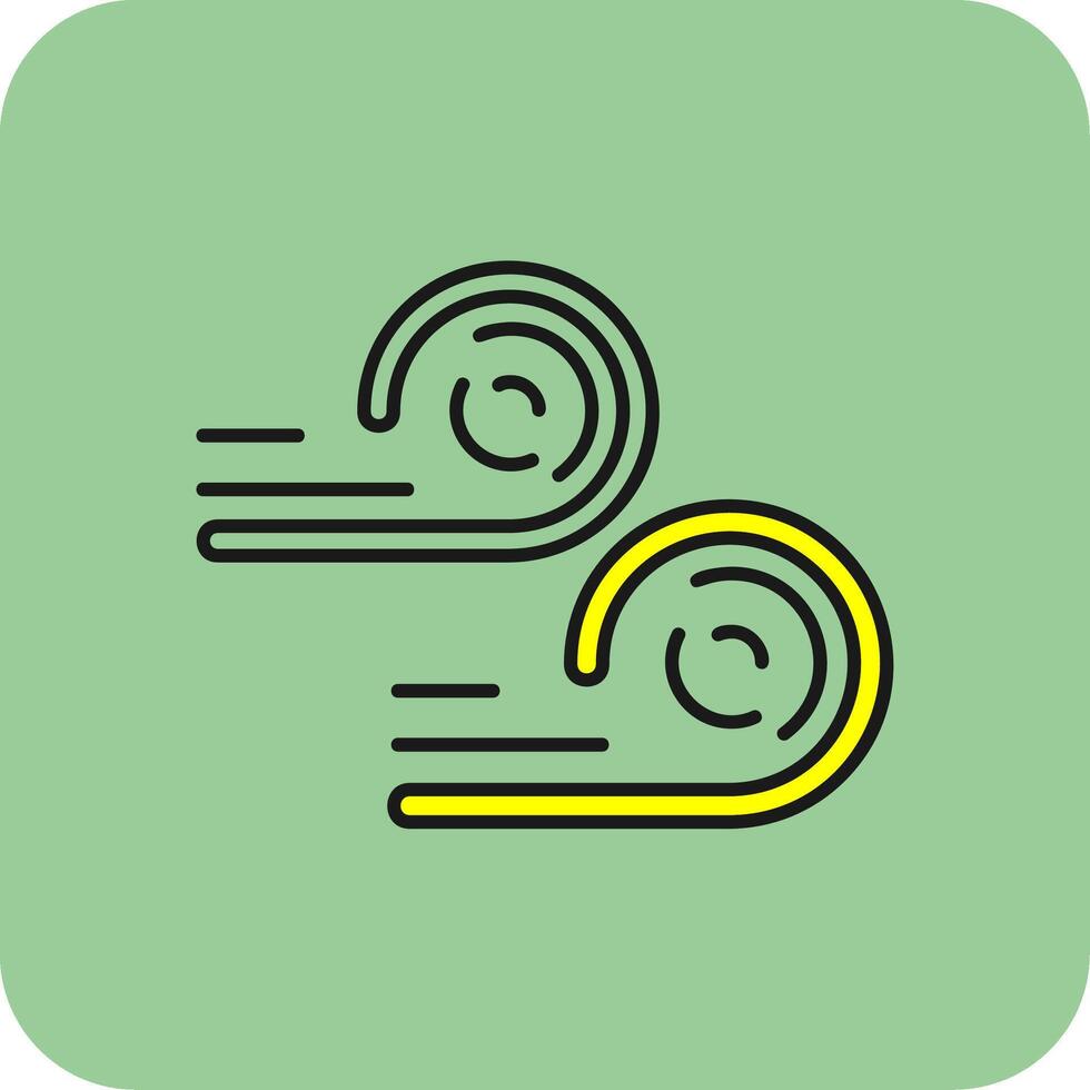 Wind Filled Yellow Icon vector