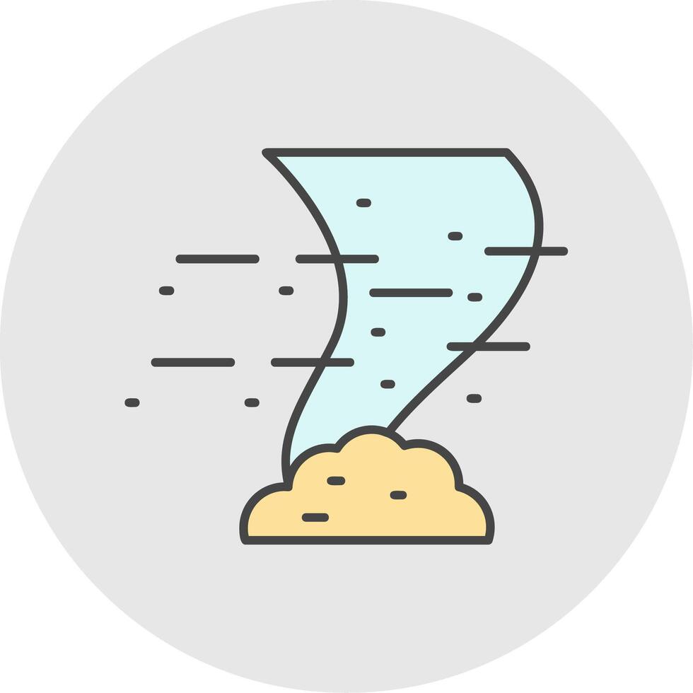 Tornado Line Filled Light Circle Icon vector