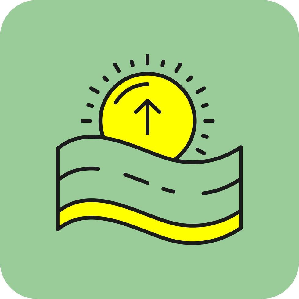 Sunrise Filled Yellow Icon vector