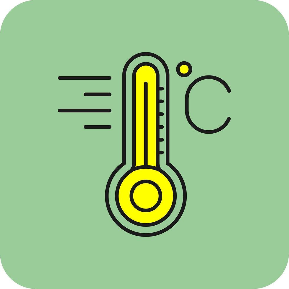 temperatura lleno amarillo icono vector
