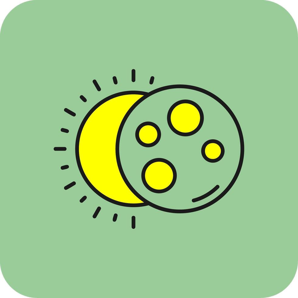 eclipse lleno amarillo icono vector