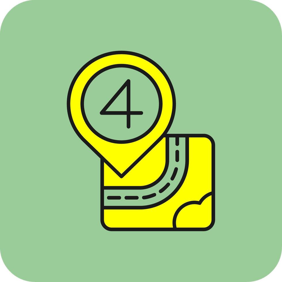 Four Filled Yellow Icon vector