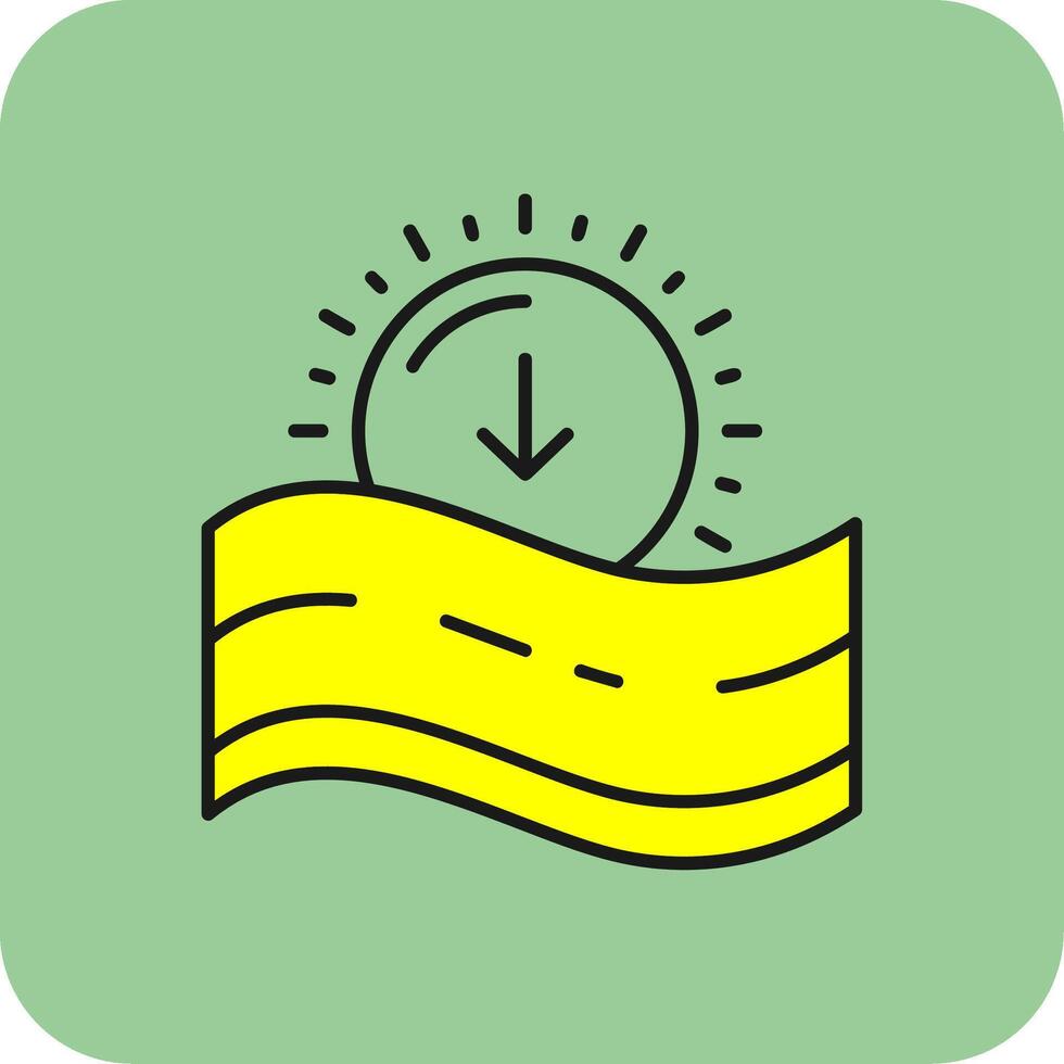 Sunset Filled Yellow Icon vector