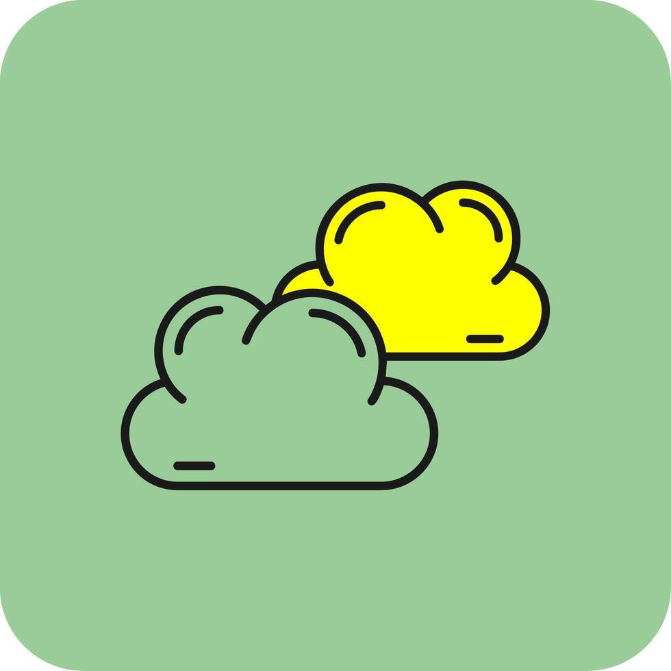 Cloud Filled Yellow Icon vector