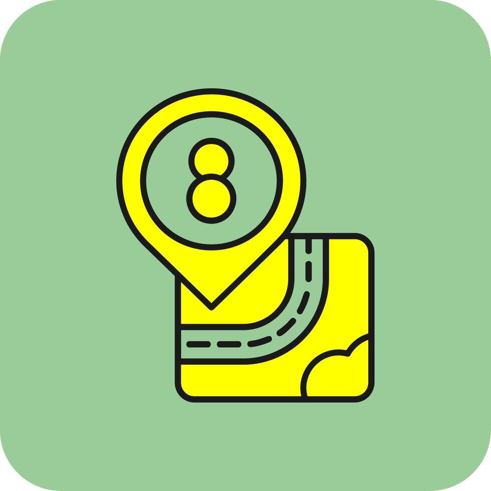 Eight Filled Yellow Icon vector