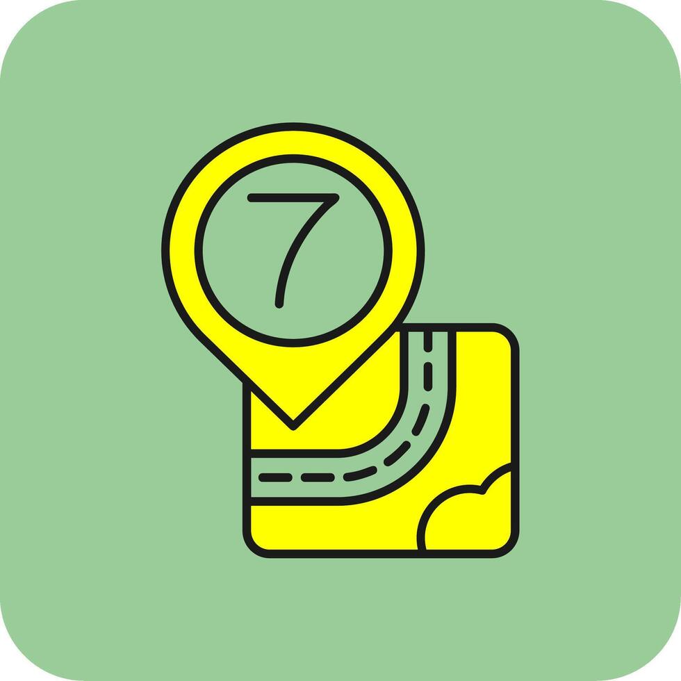 Seven Filled Yellow Icon vector