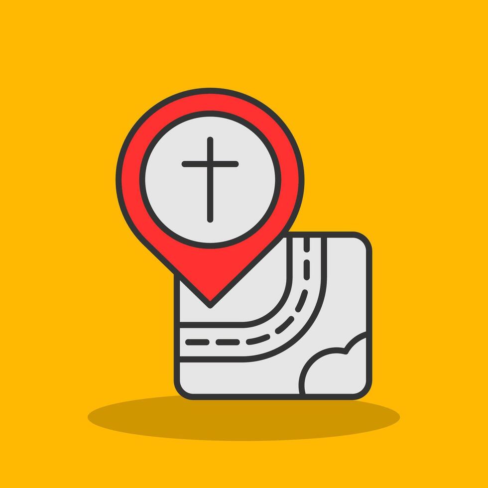Church Filled Shadow Icon vector