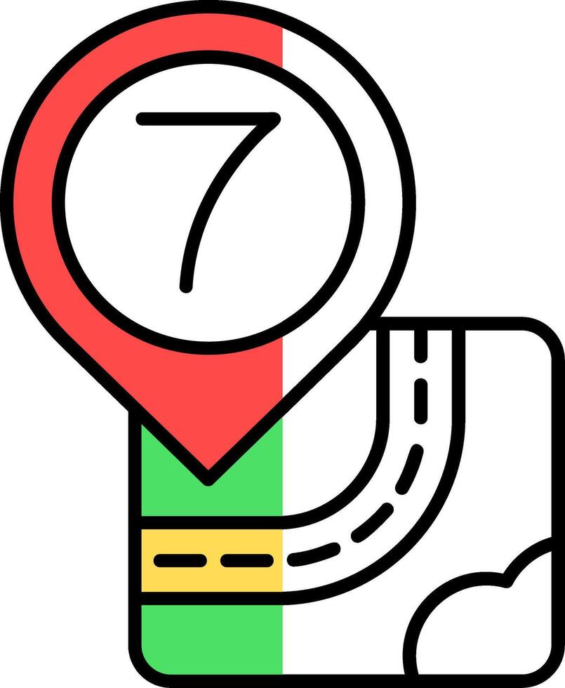 Seven Filled Half Cut Icon vector