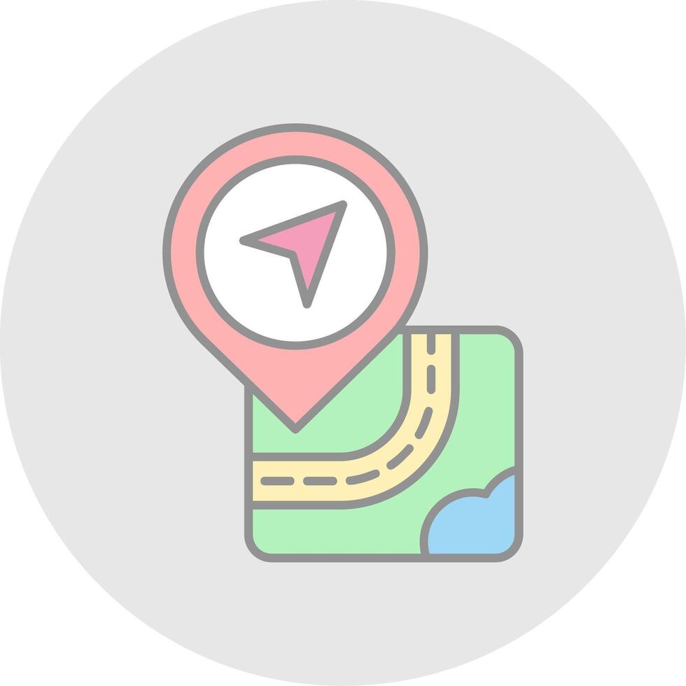 Direction Line Filled Light Circle Icon vector