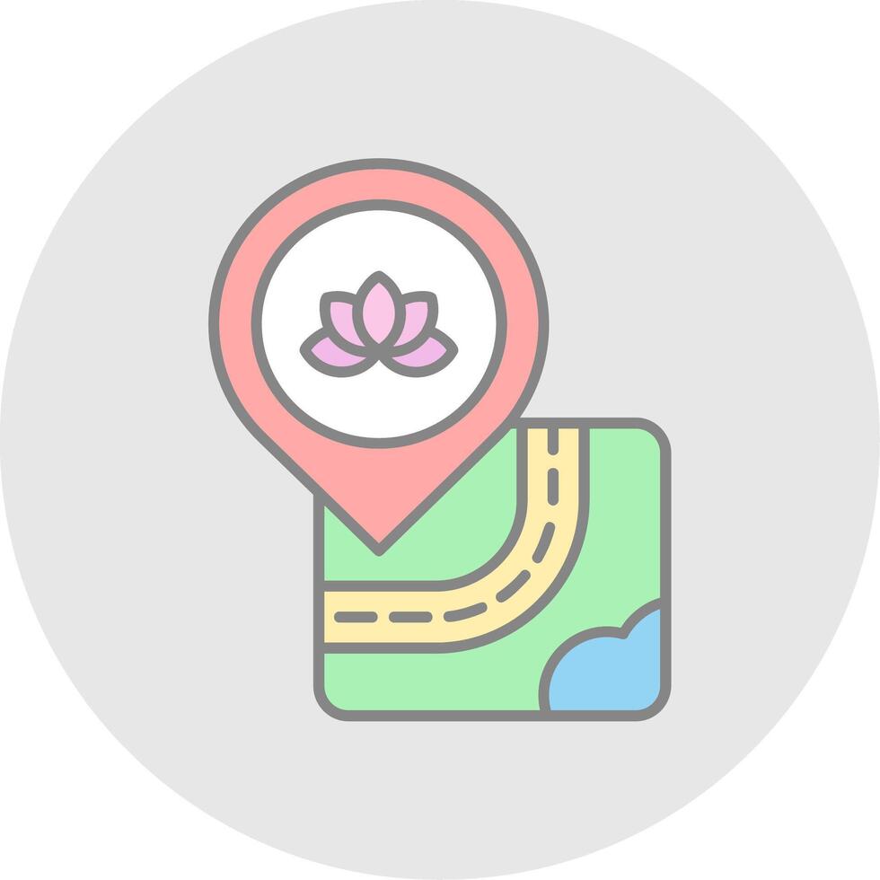 Meditation Line Filled Light Circle Icon vector
