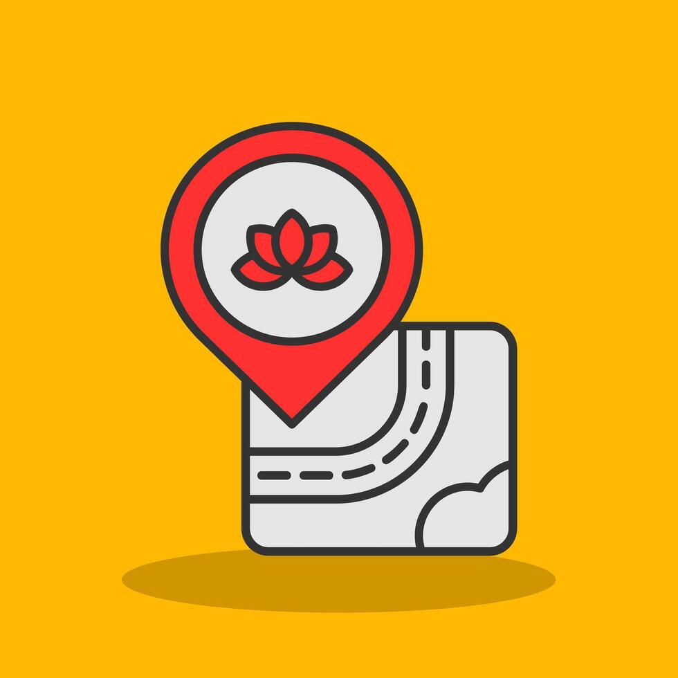 Meditation Filled Shadow Icon vector