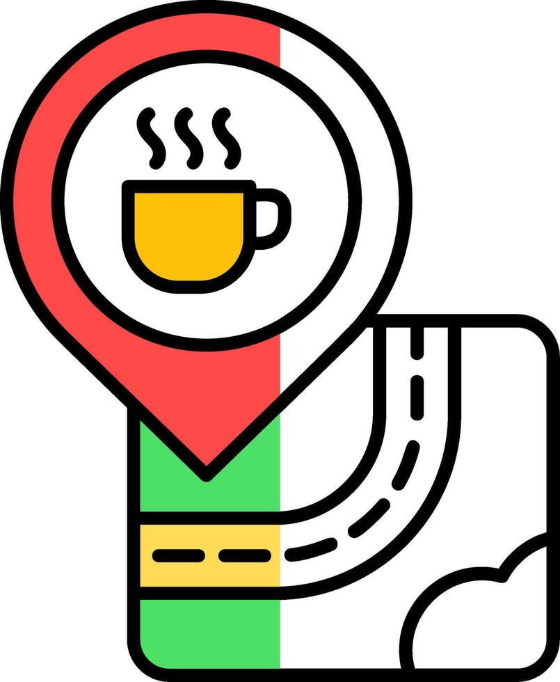 café lleno medio cortar icono vector