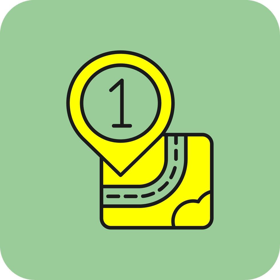 One Filled Yellow Icon vector