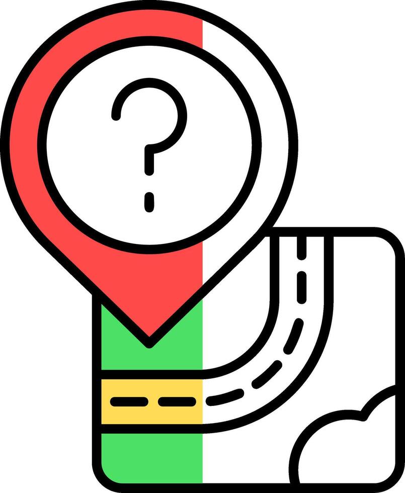 Question Filled Half Cut Icon vector