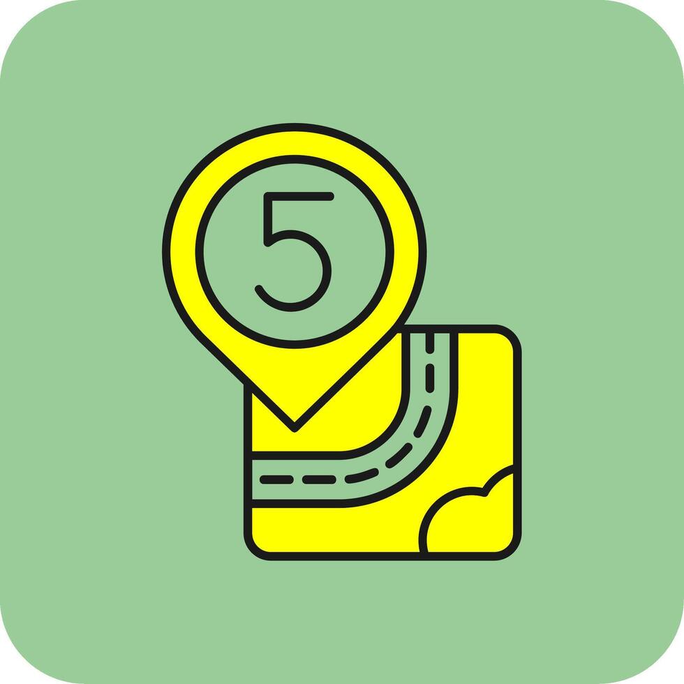 Five Filled Yellow Icon vector