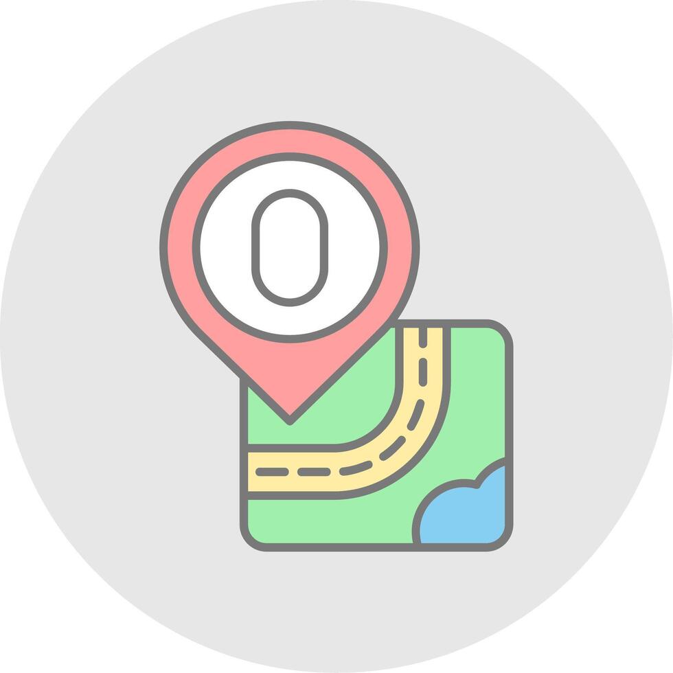 Zero Line Filled Light Circle Icon vector