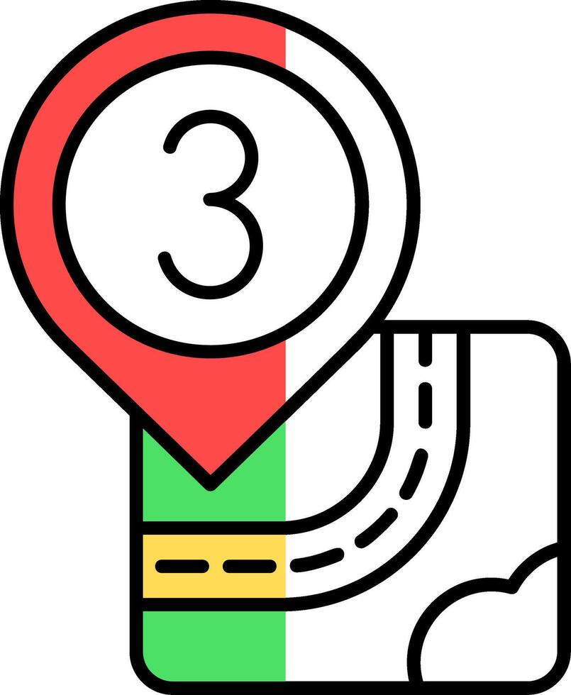 Three Filled Half Cut Icon vector