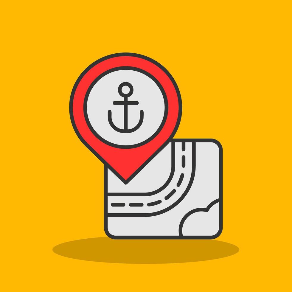 Port Filled Shadow Icon vector