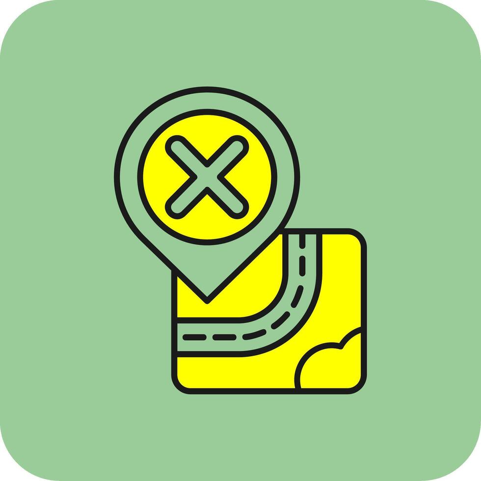 Cancel Filled Yellow Icon vector