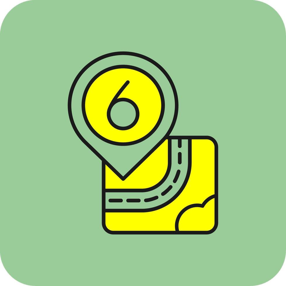Six Filled Yellow Icon vector