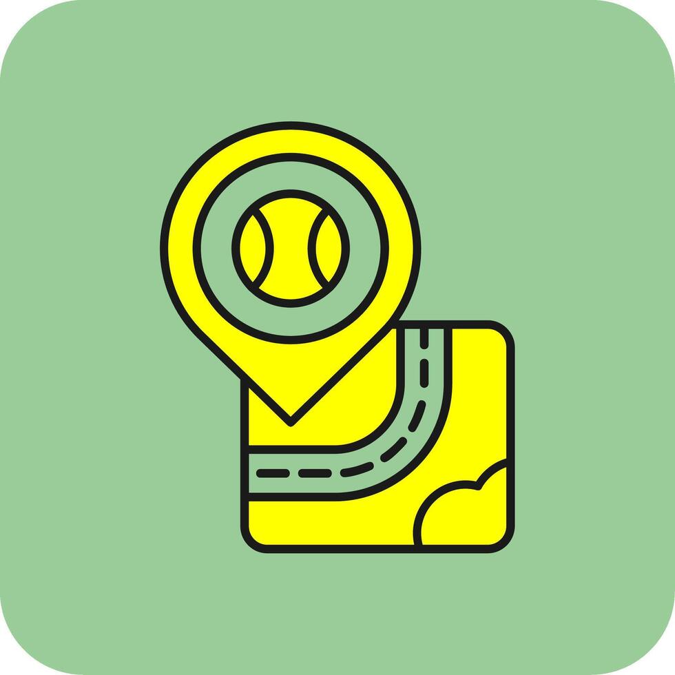 Tenis Filled Yellow Icon vector