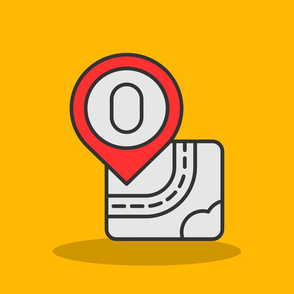 Zero Filled Shadow Icon vector