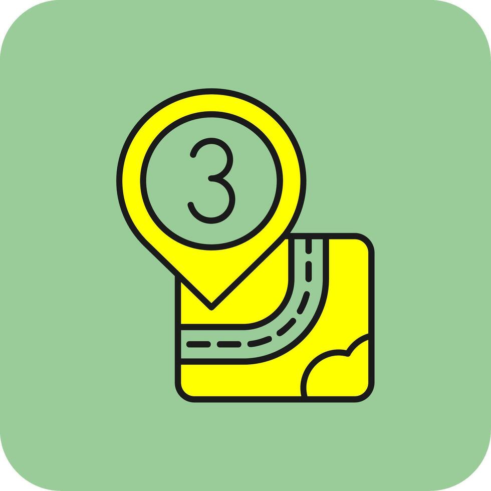 Three Filled Yellow Icon vector