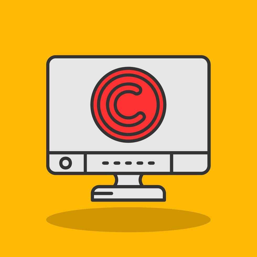 Copyright Filled Shadow Icon vector