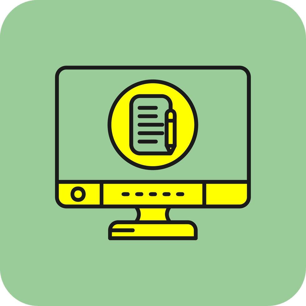 Edit Filled Yellow Icon vector