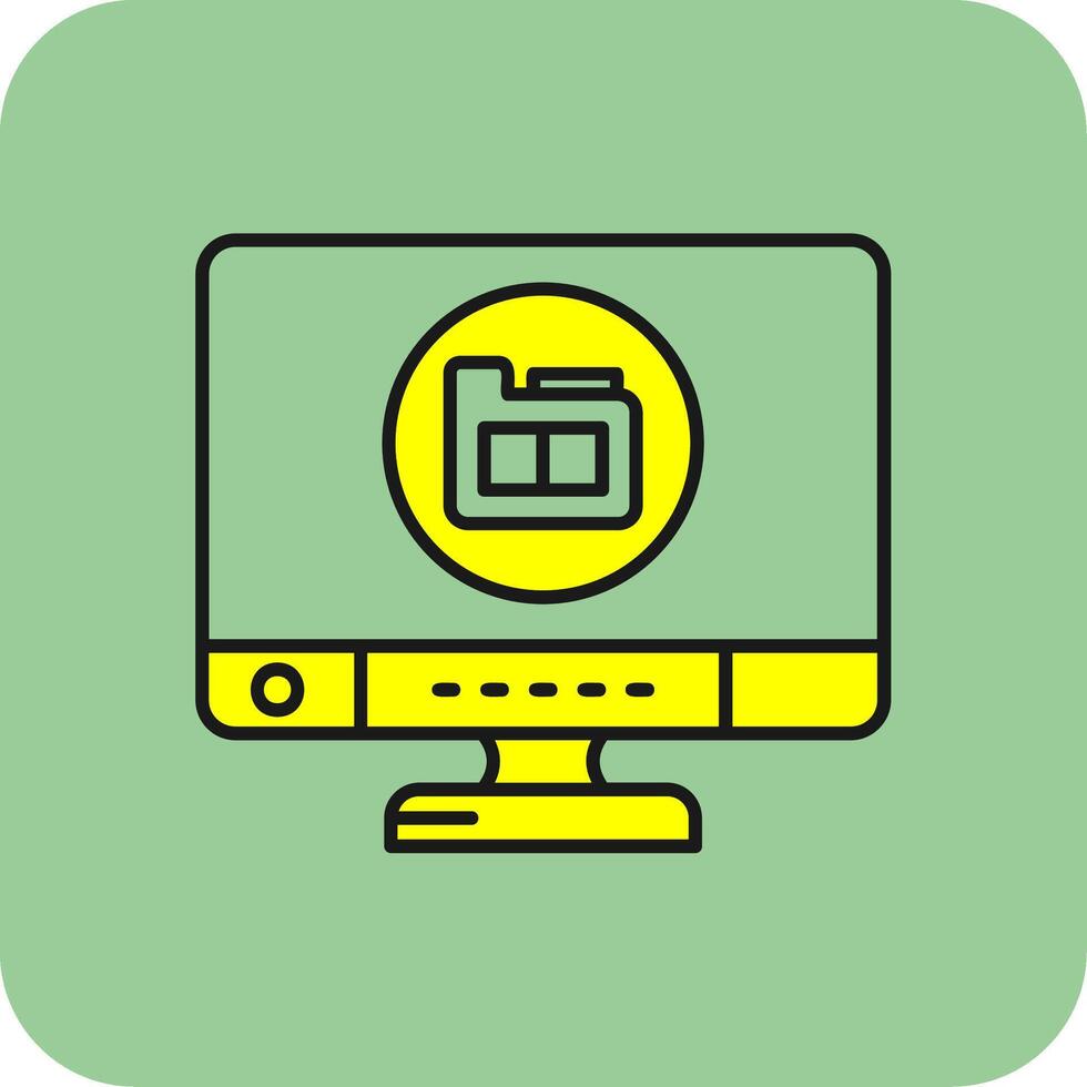 Folder Filled Yellow Icon vector