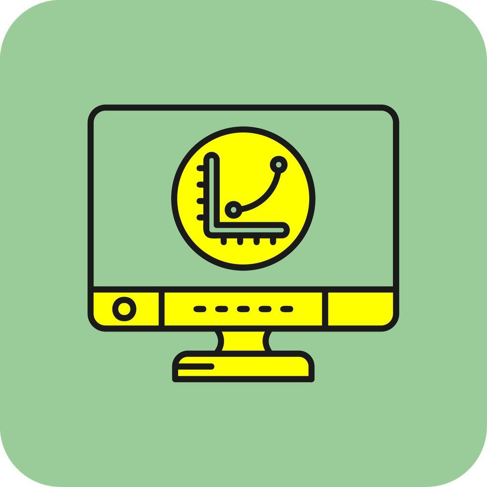 Graph Filled Yellow Icon vector