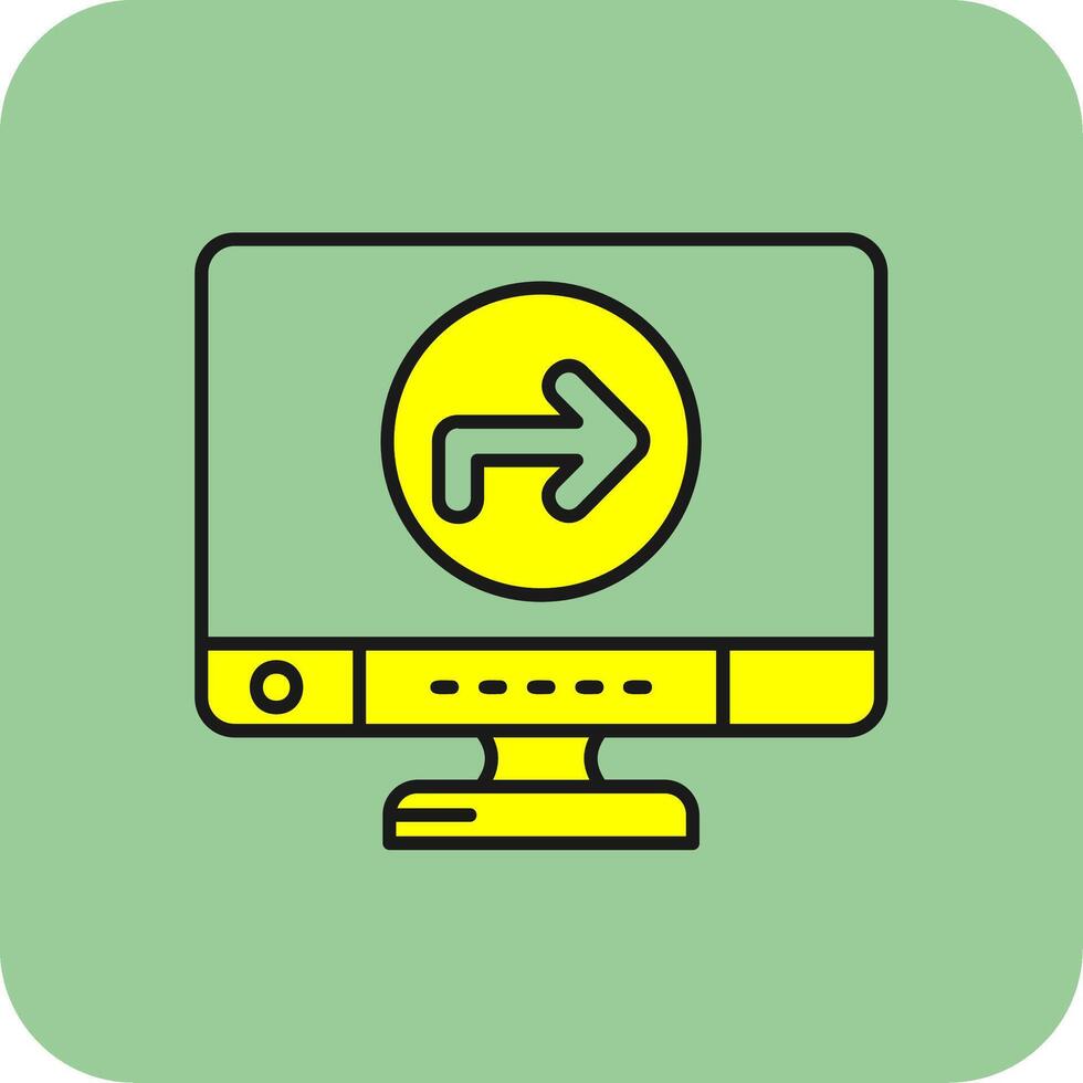 Direction Filled Yellow Icon vector
