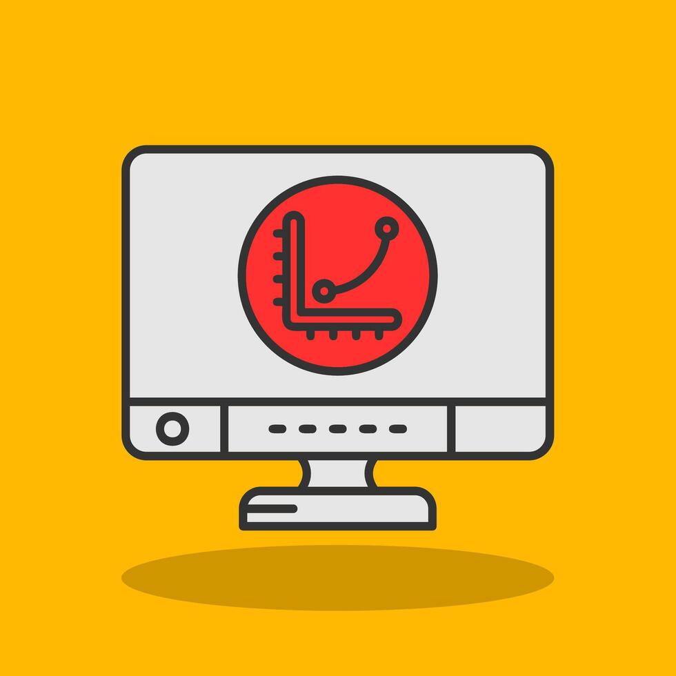 Graph Filled Shadow Icon vector