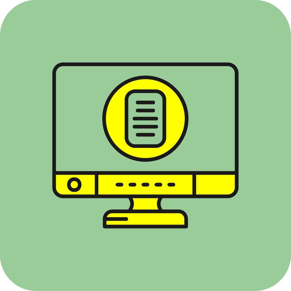Document Filled Yellow Icon vector