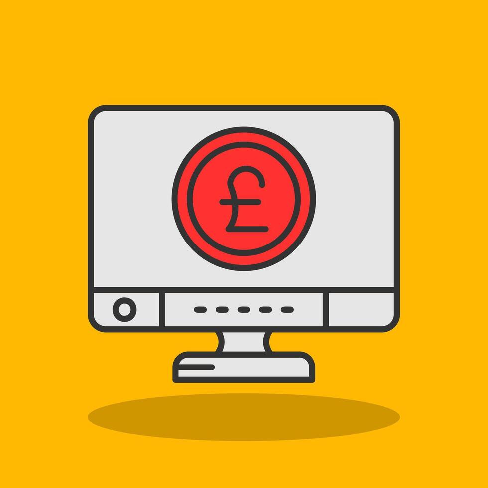 Pound Filled Shadow Icon vector