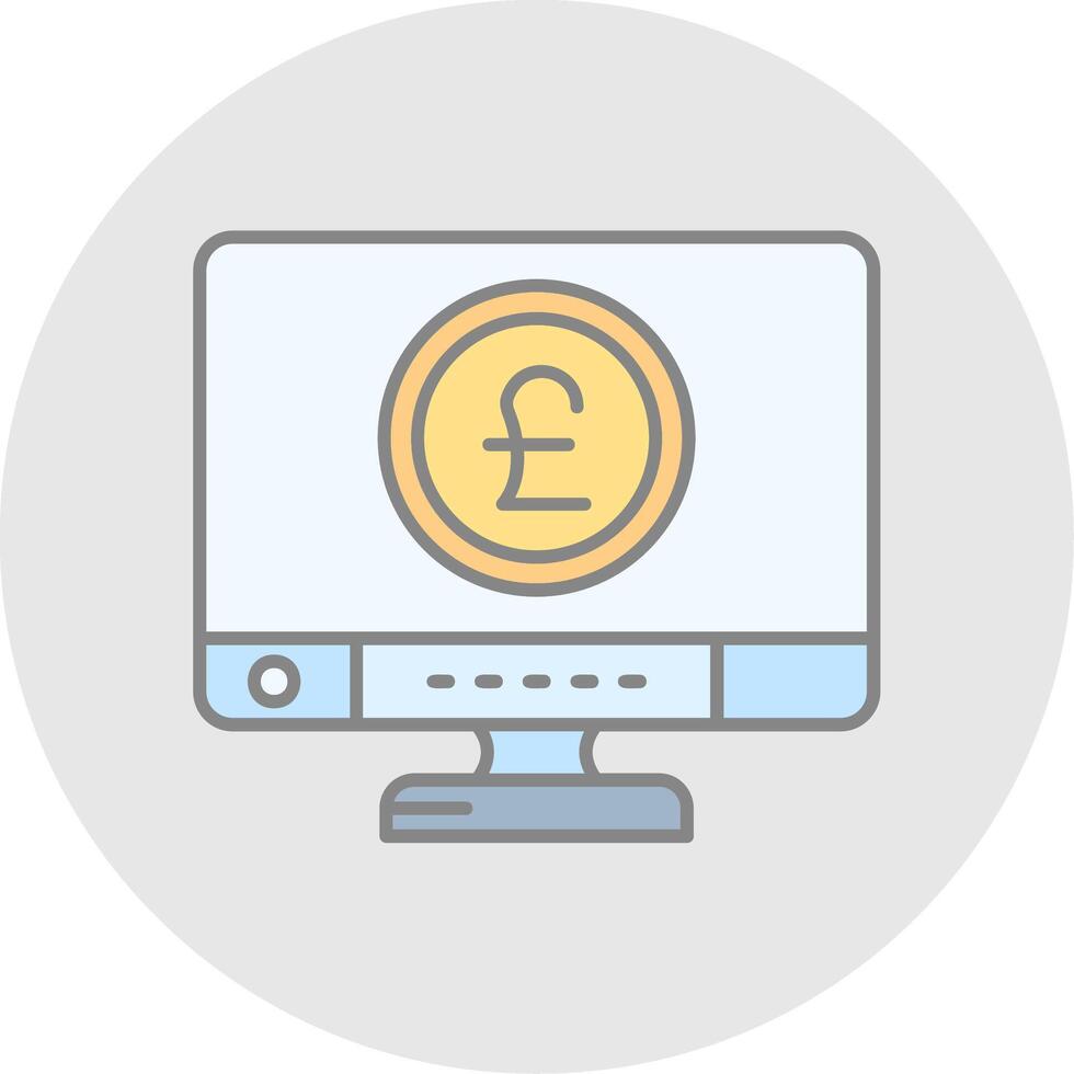 Pound Line Filled Light Circle Icon vector