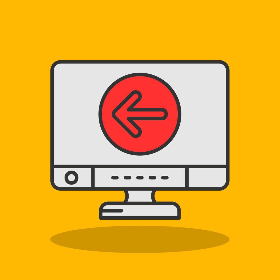 Back Filled Shadow Icon vector