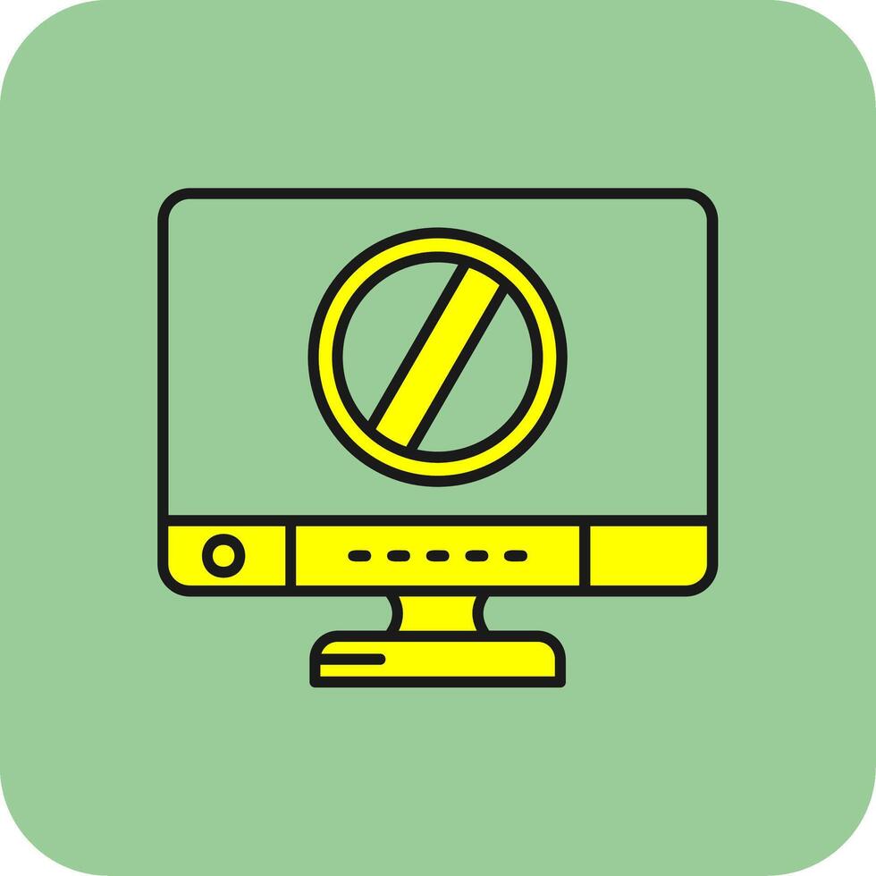 Ban Filled Yellow Icon vector