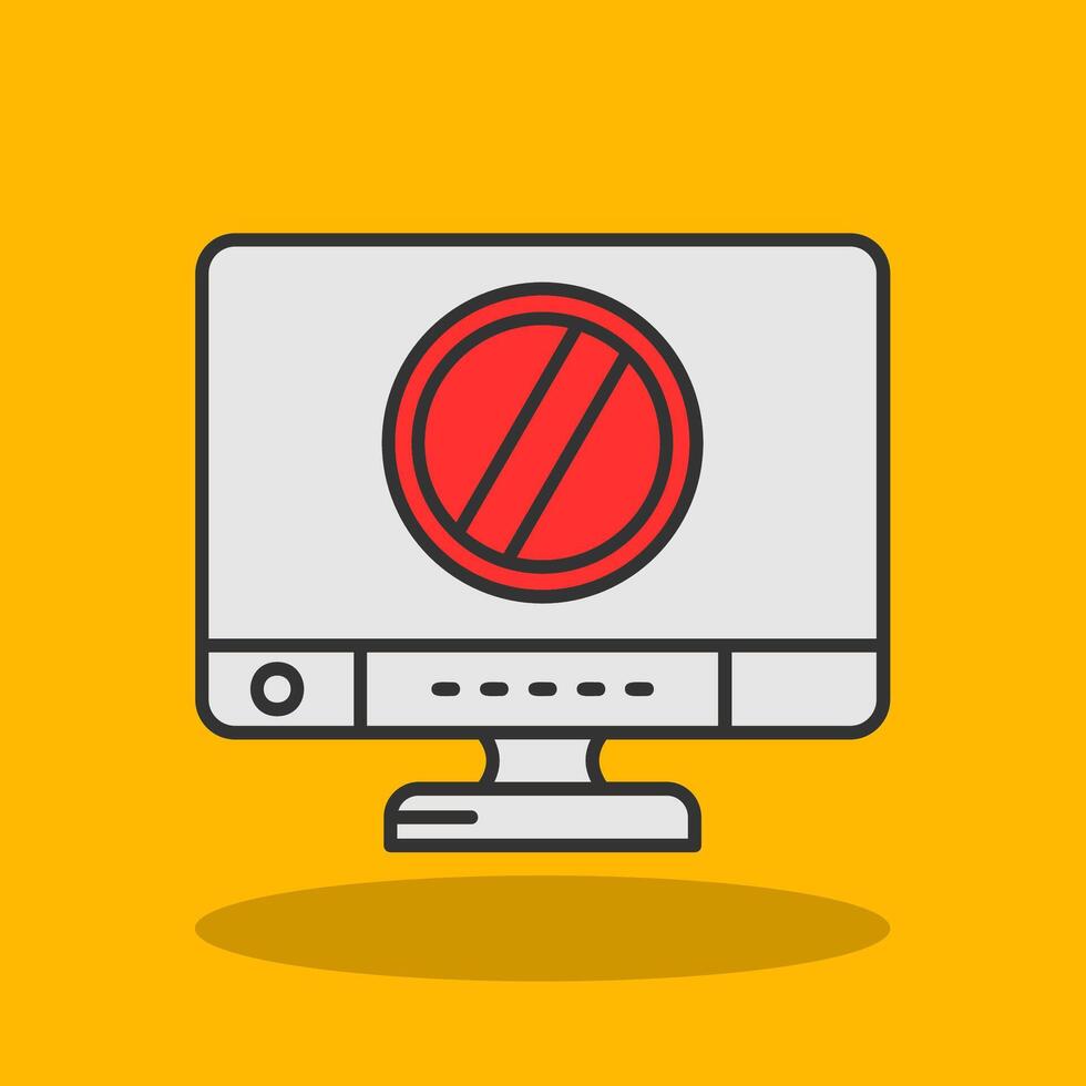 Ban Filled Shadow Icon vector
